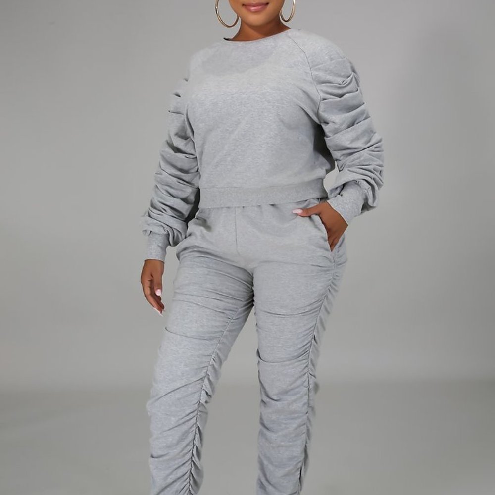 2pc Grey Stacker Jogger